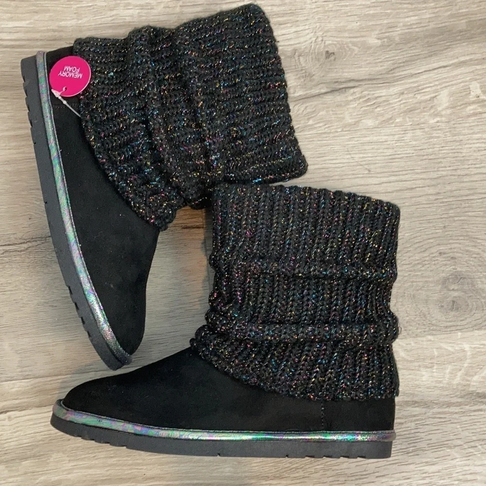 SO Mandy SLOUCH black rainbow SWEATER Boots
